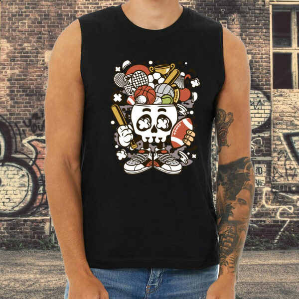 Sports Skull Head Graphic Tank Top