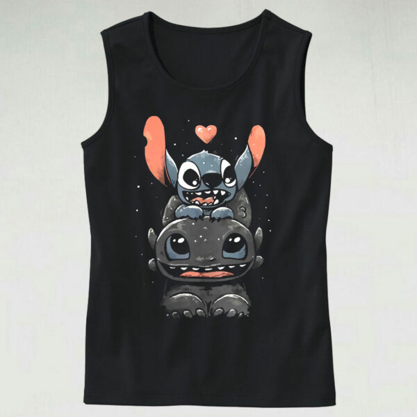 Stitch With Toothless Essential Tank Top