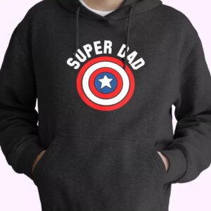 Super Dad Captain America Shield Hoodie Father Day Gift 4