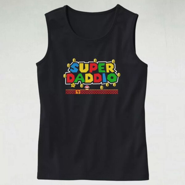 Super Daddio Mario Style Dad Gym Tank Top