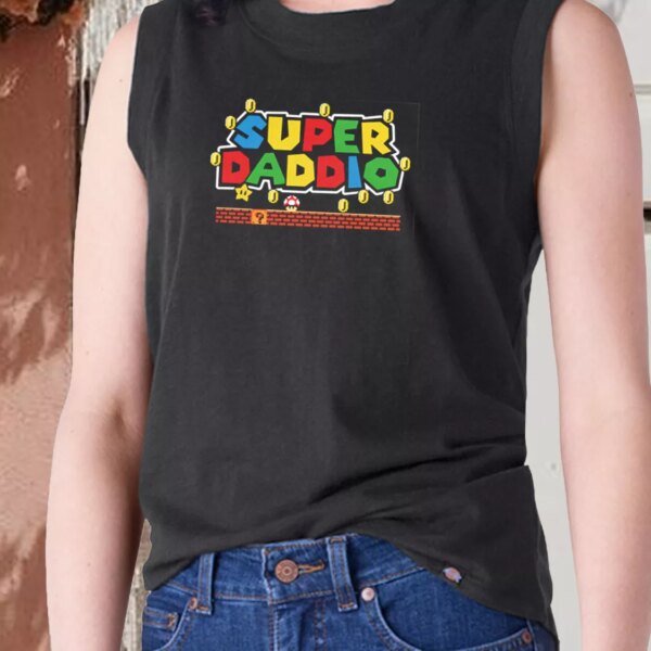 Super Daddio Mario Style Dad Gym Tank Top