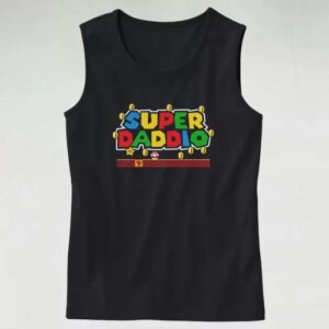 Super Daddio Mario Style Dad Gym Tank Top 4