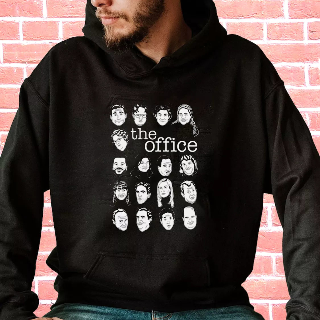 The US Office Character Faces Hoodie Xmas Outfits The US Office Character Faces Hoodie Xmas Outfits