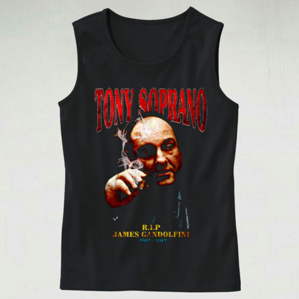 Trendy Tank Top Tony Soprano Rip James Gandolfint Design