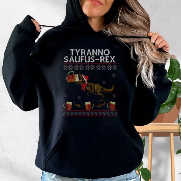 Tyranno Saufus Rex Drink Beer Hoodie Xmas Outfits