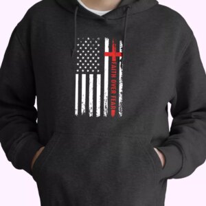 USA Patriotic Faith Over Fear Old Hoodie Veterans Day