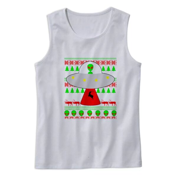 Ufo Alien Ugly Christmas Gym Christmas Tank Top
