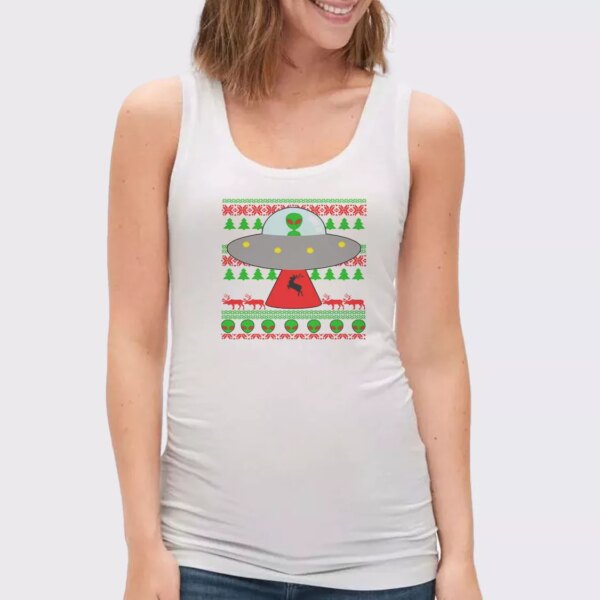 Ufo Alien Ugly Christmas Gym Christmas Tank Top