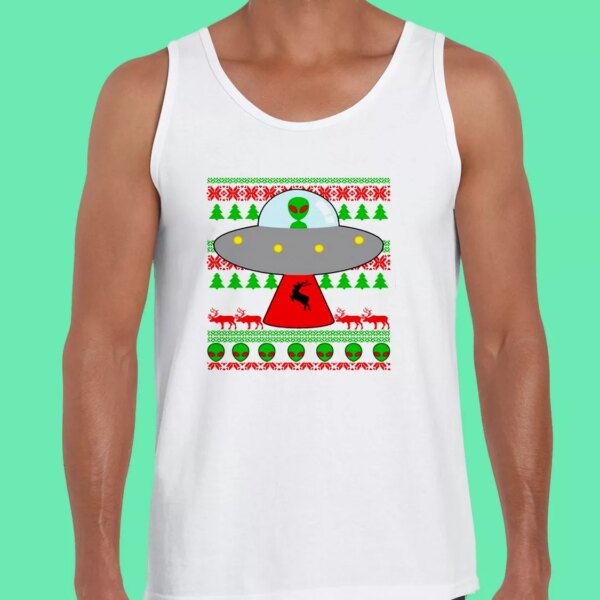 Ufo Alien Ugly Christmas Gym Christmas Tank Top
