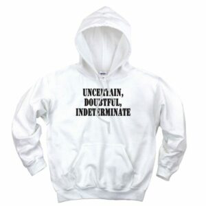 Uncertain Doubtful Indeterminate Recession Quote Hoodie 4