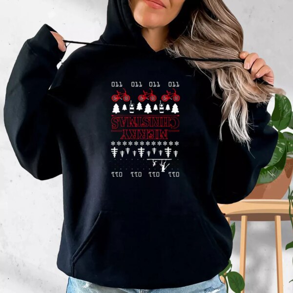 Upside Down Stranger Things Merry Christmas Hoodie Xmas Outfits
