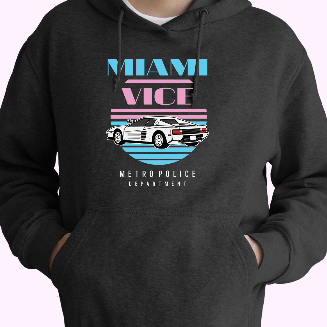 Vintage Miami Vice Car 70s Basic Hoodie Vintage Miami Vice Car 70s Basic Hoodie
