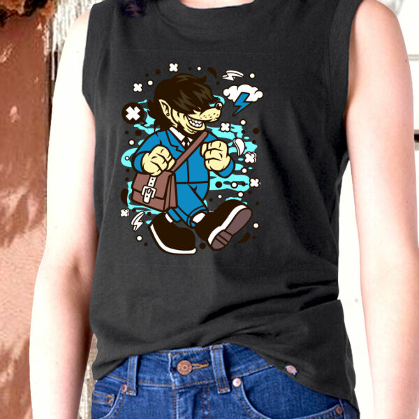 Wolf Going To Work Graphic Tank Top