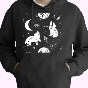 Wolf Silhouette 80s Oversized Hoodie.jpeg
