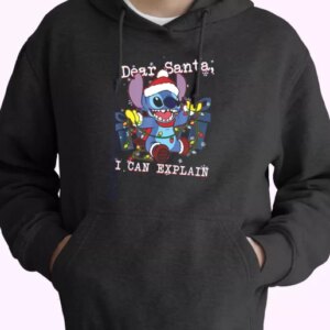 ilo and Stitch Christmas Dear Santa I Can Explain Hoodie Xmas Outfits 4
