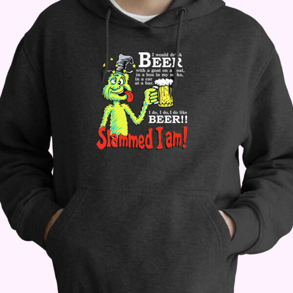the Grinch I Would Drink Beer 70s Basic Hoodie