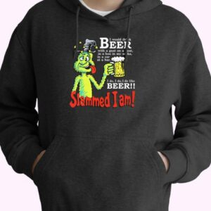 the Grinch I Would Drink Beer 70s Basic Hoodie