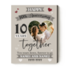 10 Years Together Custom Couple Photo Canvas Print, Personalized 10 Year Wedding Anniversary Gift, 10th Anniversary Gifts For Girlfriend Wife – Best Personalized Gifts For Everyone