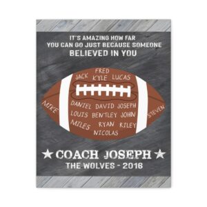 Custom Football Coach Gift Sign, Thank You Coach Print, Football Coach Appreciation Gift Word Art