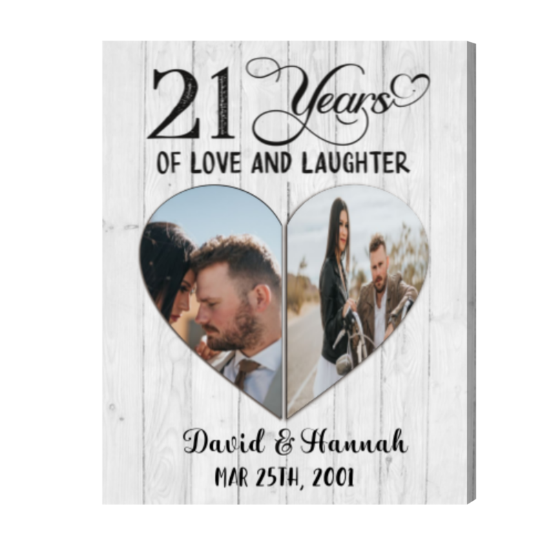21 Years Of Love And Laughter Canvas Print, Personalized 21st Wedding Anniversary Gift, 21 Year Anniversary Gift For Her - Best Personalized Gifts For Everyone 21 Years Of Love And Laughter Canvas Print, Personalized 21st Wedding Anniversary Gift, 21 Year Anniversary Gift For Her - Best Personalized Gifts For Everyone