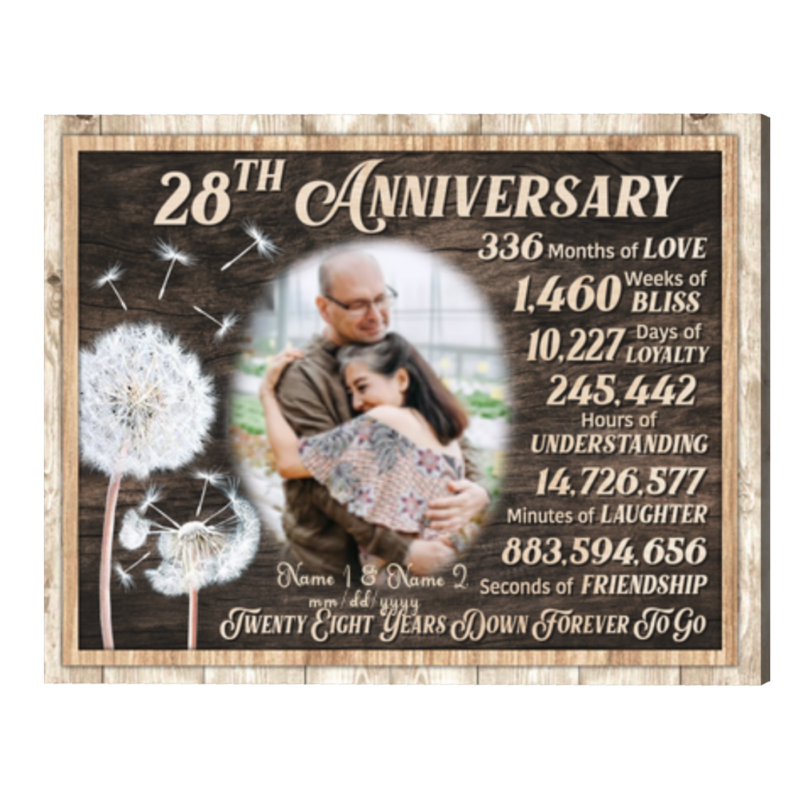 28th Wedding Anniversary Gift, Personalized 28th Anniversary Gift For Wife, 28 Years Down Forever To Go 28th Wedding Anniversary Gift, Personalized 28th Anniversary Gift For Wife, 28 Years Down Forever To Go