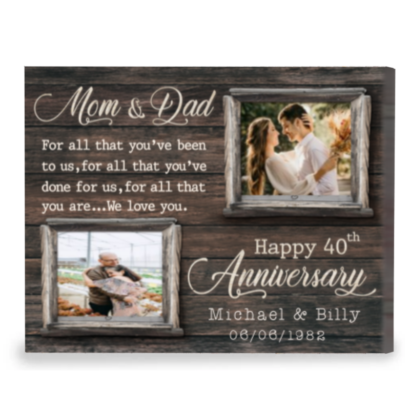 40th Anniversary Gift For Parents, Personalized Then And Now 40th Anniversary Gift, Mom And Dad We Love You - Best Personalized Gifts For Everyone 40th Anniversary Gift For Parents, Personalized Then And Now 40th Anniversary Gift, Mom And Dad We Love You - Best Personalized Gifts For Everyone