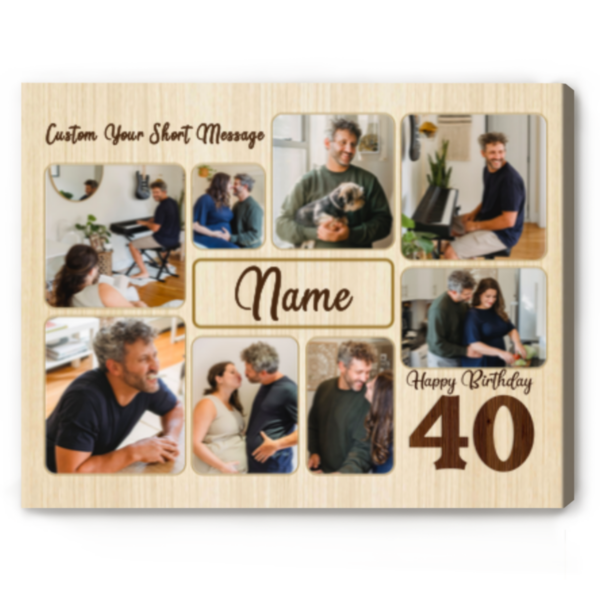 40th Birthday Picture Collage Canvas, Photo Gifts For 40th Birthday, 40th Birthday Gift Ideas For Her – Best Personalized Gifts For Everyone