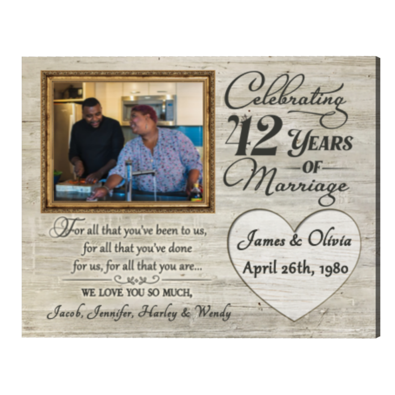 42nd Anniversary Gifts For Parents, 42 Years Anniversary Gift, For All That You Have Been To Us, Anniversary Photo Frame 42nd Anniversary Gifts For Parents, 42 Years Anniversary Gift, For All That You Have Been To Us, Anniversary Photo Frame