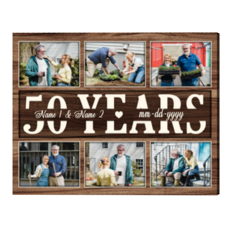 50 Years Of Marriage Personalized Canvas, Golden Anniversary Gift For Parents, 50th Anniversary Photo Gift - Best Personalized Gifts For Everyone 50 Years Of Marriage Personalized Canvas, Golden Anniversary Gift For Parents, 50th Anniversary Photo Gift - Best Personalized Gifts For Everyone