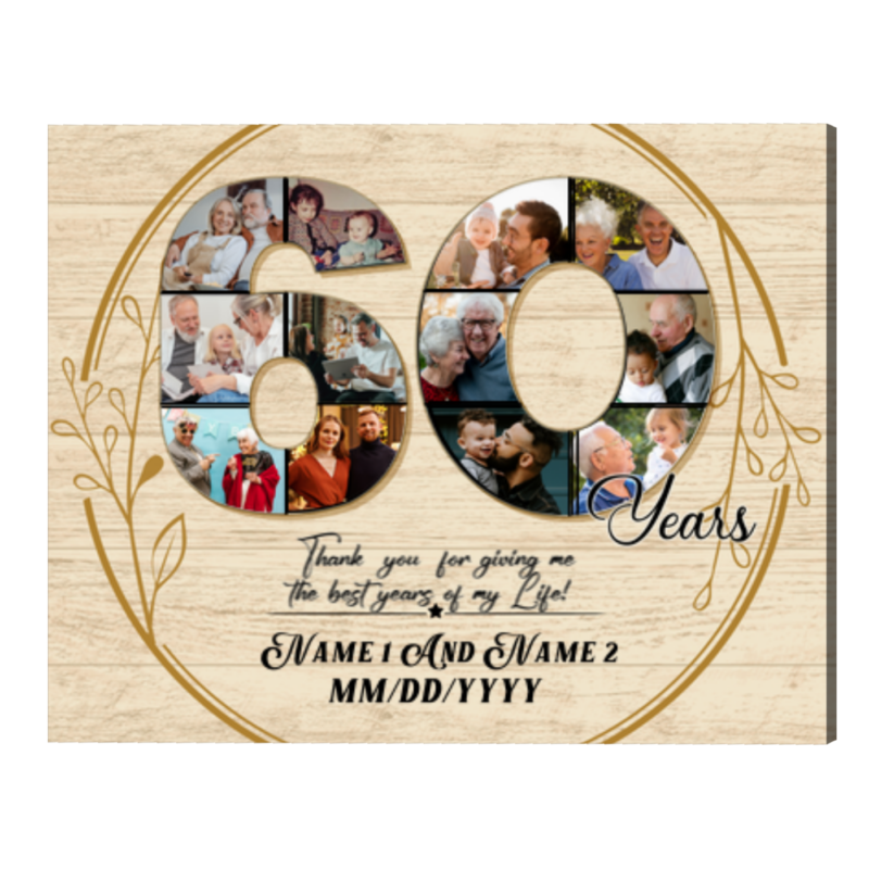 60th Anniversary Gifts, 60 Years Anniversary Photo Collage Canvas, Good Anniversary Gifts For Parents 60th Anniversary Gifts, 60 Years Anniversary Photo Collage Canvas, Good Anniversary Gifts For Parents