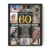 60th Birthday Gifts For Women, 60th Birthday Present For Mom, Cheer To 60 Years Birthday Photo Collage Canvas – Best Personalized Gifts For Everyone