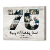 75th Birthday Gift Ideas For Dad, 75th Birthday Gift Photo Collage Canvas Personalized – Best Personalized Gifts For Everyone