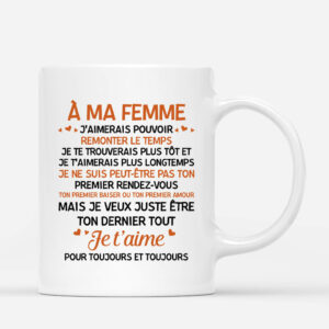 A Ma femme, J’aimerais Pouvoir Revenir En Arriere – Cadeau Personnalise  Mug pour couple