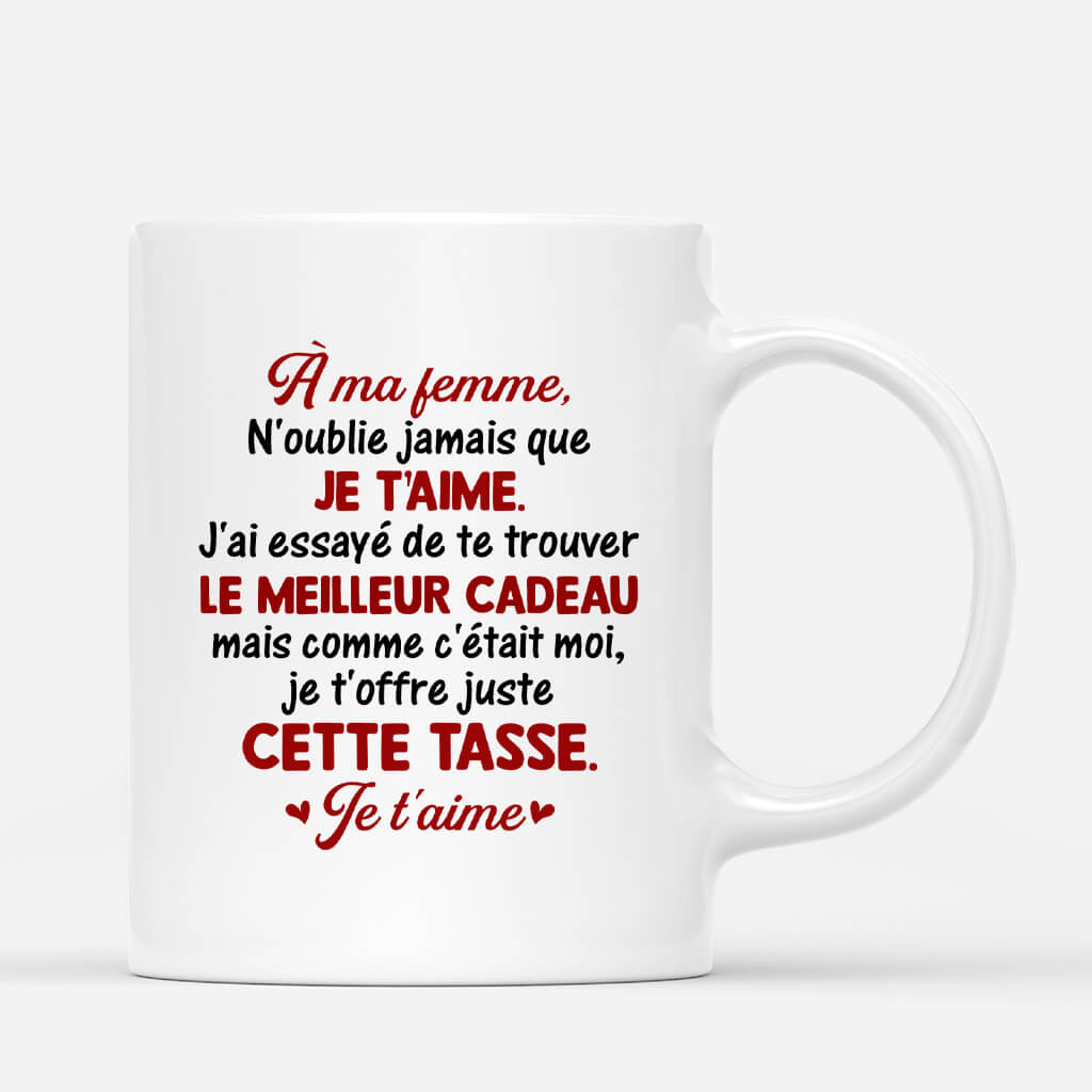 A Mon Mari - Cadeau Personnalise Mug pour Couple A Mon Mari - Cadeau Personnalise Mug pour Couple