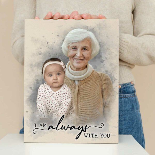 Add Loved One To Photo Custom Canvas, Loss Of Father-Mother Gift, Family Portrait From Photos, Memorial Gift For Dad Mom – Best Personalized Gifts For Everyone