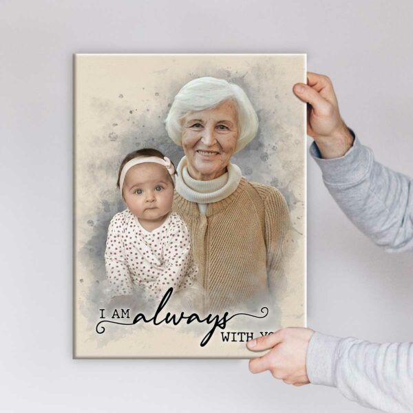 Add Loved One To Photo Custom Canvas, Loss Of Father-Mother Gift, Family Portrait From Photos, Memorial Gift For Dad Mom – Best Personalized Gifts For Everyone