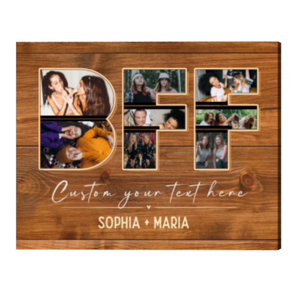 BFF Photo Collage Canvas, Presents For Best Friends, Best Friend Gift Personalized, Custom Bestie Gifts – Best Personalized Gifts For Everyone