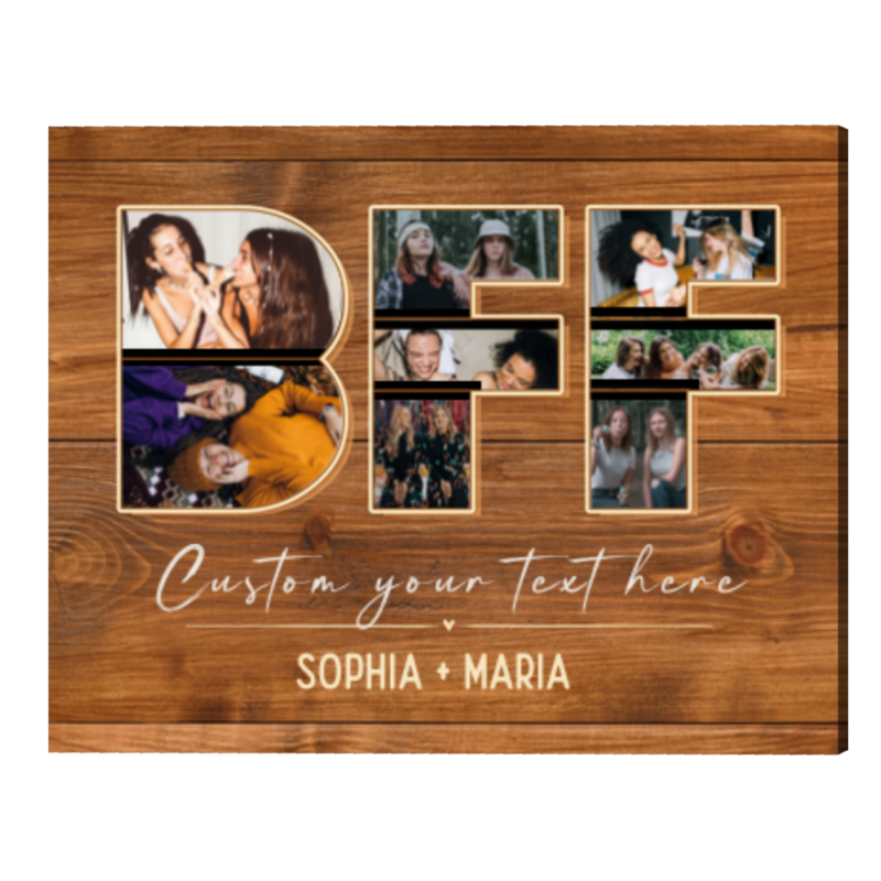 BFF Photo Collage Canvas, Presents For Best Friends, Best Friend Gift Personalized, Custom Bestie Gifts - Best Personalized Gifts For Everyone BFF Photo Collage Canvas, Presents For Best Friends, Best Friend Gift Personalized, Custom Bestie Gifts - Best Personalized Gifts For Everyone