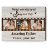 Behind Every Great Son Is A Truly Amazing Father Custom Photo Canvas, Father’s Day Gifts From Son, Son To Father Gifts Personalized – Best Personalized Gifts For Everyone