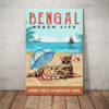 Bengal Cat Beach Life Canvas