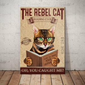 Bengal Cat Reading Club Canvas