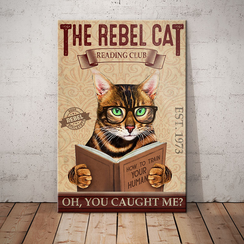 Bengal Cat Reading Club Canvas Bengal Cat Reading Club Canvas