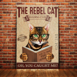 Bengal Cat Reading Club Canvas