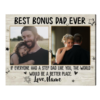 Best Bonus Dad Ever Photo Gift, Dad Christmas Gifts For Bonus Dad Step Dad 2022, Bonus Dad Gifts