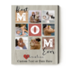 Best Mom Ever Personalized Canvas With Pictures, Mommy Gifts From Kids, Best Mother’s Day Gifts 2024, Customized Gift For Mom – Best Personalized Gifts For Everyone