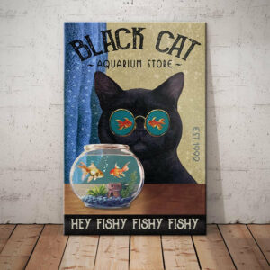 Black Cat Aquarium Store Canvas