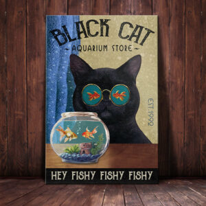 Black Cat Aquarium Store Canvas