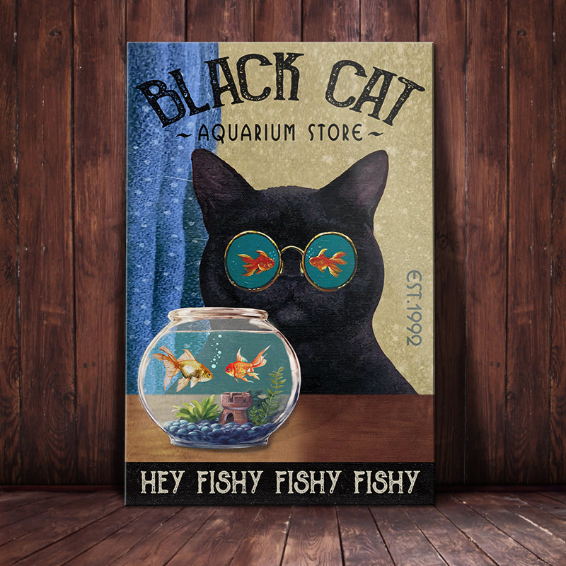 Black Cat Aquarium Store Canvas Black Cat Aquarium Store Canvas