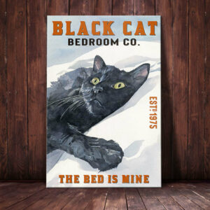Black Cat Bedroom Canvas