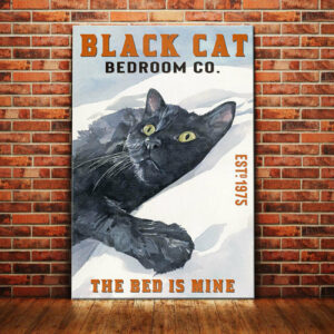 Black Cat Bedroom Canvas
